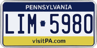 PA license plate LIM5980