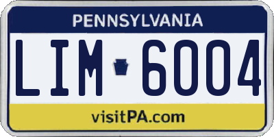 PA license plate LIM6004
