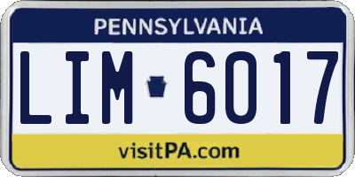 PA license plate LIM6017