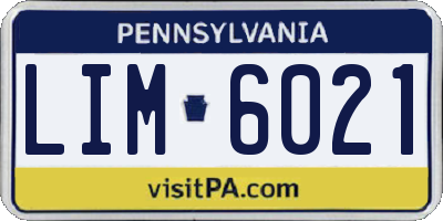 PA license plate LIM6021