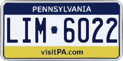 PA license plate LIM6022
