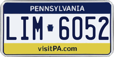 PA license plate LIM6052