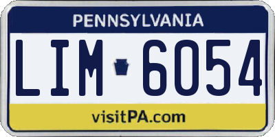 PA license plate LIM6054