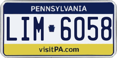 PA license plate LIM6058