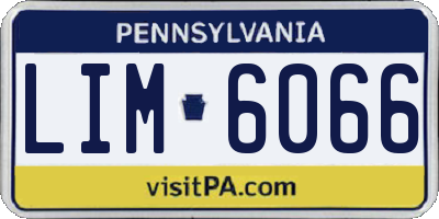 PA license plate LIM6066
