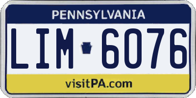 PA license plate LIM6076