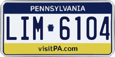 PA license plate LIM6104