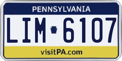 PA license plate LIM6107
