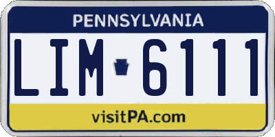 PA license plate LIM6111