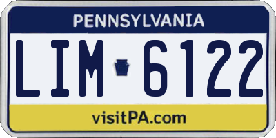 PA license plate LIM6122
