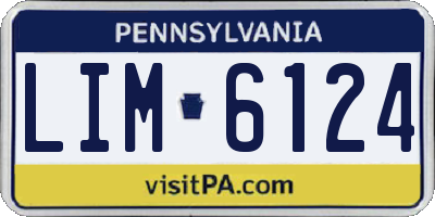 PA license plate LIM6124