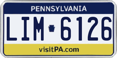PA license plate LIM6126