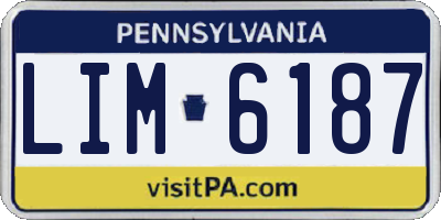 PA license plate LIM6187