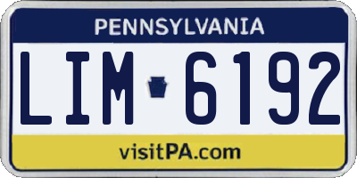 PA license plate LIM6192