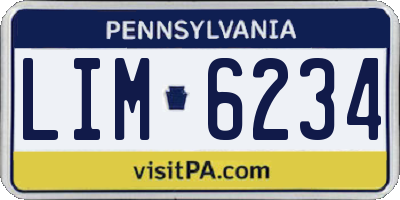 PA license plate LIM6234