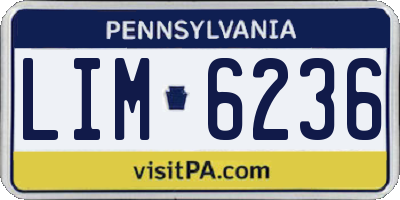 PA license plate LIM6236