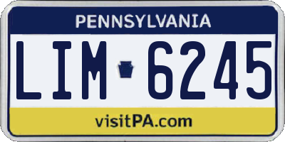 PA license plate LIM6245