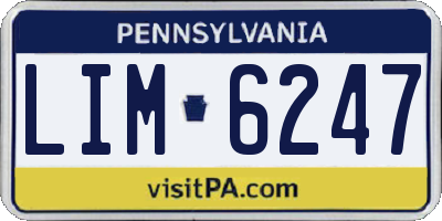 PA license plate LIM6247