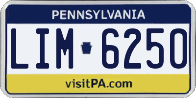 PA license plate LIM6250