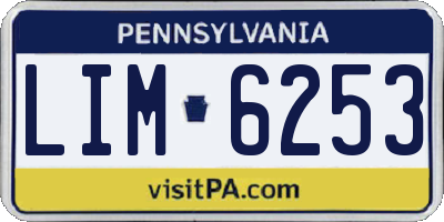 PA license plate LIM6253