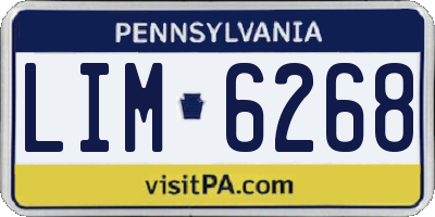 PA license plate LIM6268