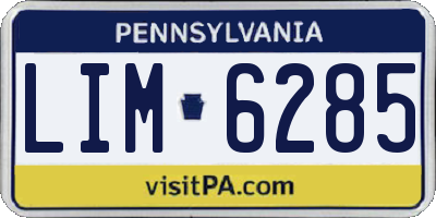 PA license plate LIM6285