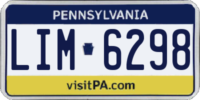PA license plate LIM6298