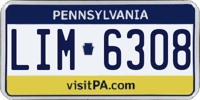PA license plate LIM6308