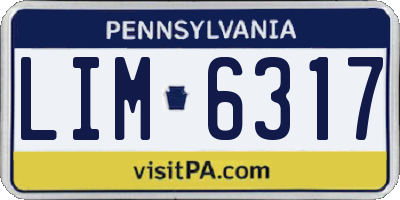 PA license plate LIM6317
