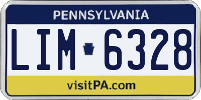 PA license plate LIM6328