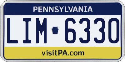 PA license plate LIM6330