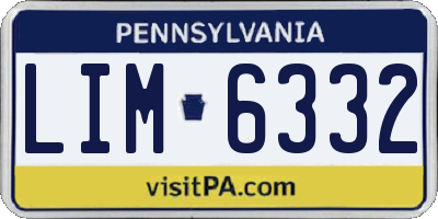 PA license plate LIM6332