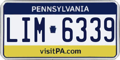 PA license plate LIM6339