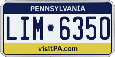 PA license plate LIM6350