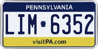 PA license plate LIM6352