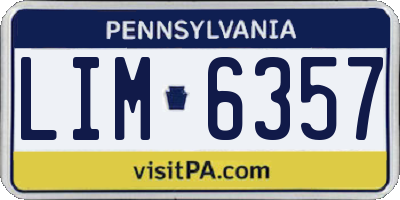 PA license plate LIM6357