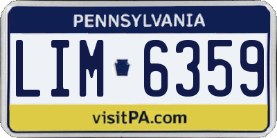 PA license plate LIM6359