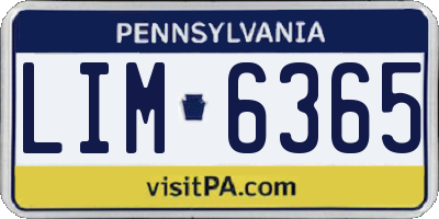 PA license plate LIM6365