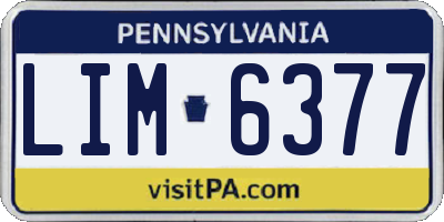 PA license plate LIM6377