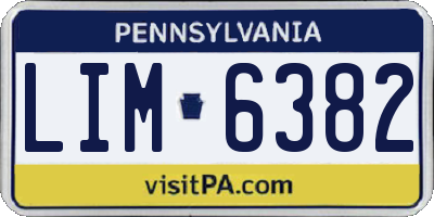 PA license plate LIM6382