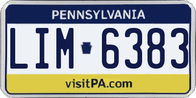PA license plate LIM6383