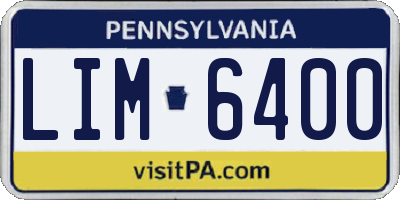 PA license plate LIM6400