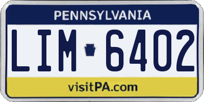 PA license plate LIM6402