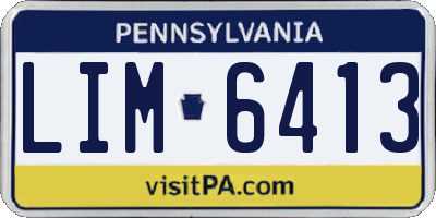 PA license plate LIM6413