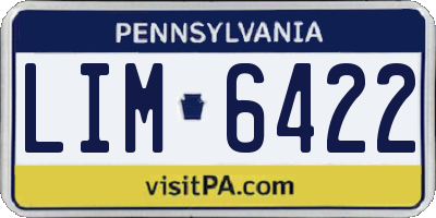 PA license plate LIM6422