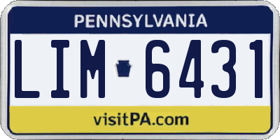 PA license plate LIM6431