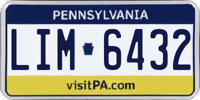 PA license plate LIM6432