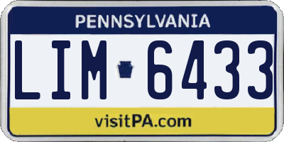 PA license plate LIM6433
