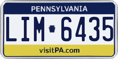 PA license plate LIM6435