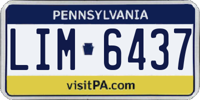 PA license plate LIM6437